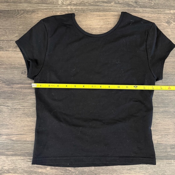 NWT Edikted Black Bambi Open-Back T-Shirt Top Crop Round Neck Cotton Casual M - Picture 7 of 9